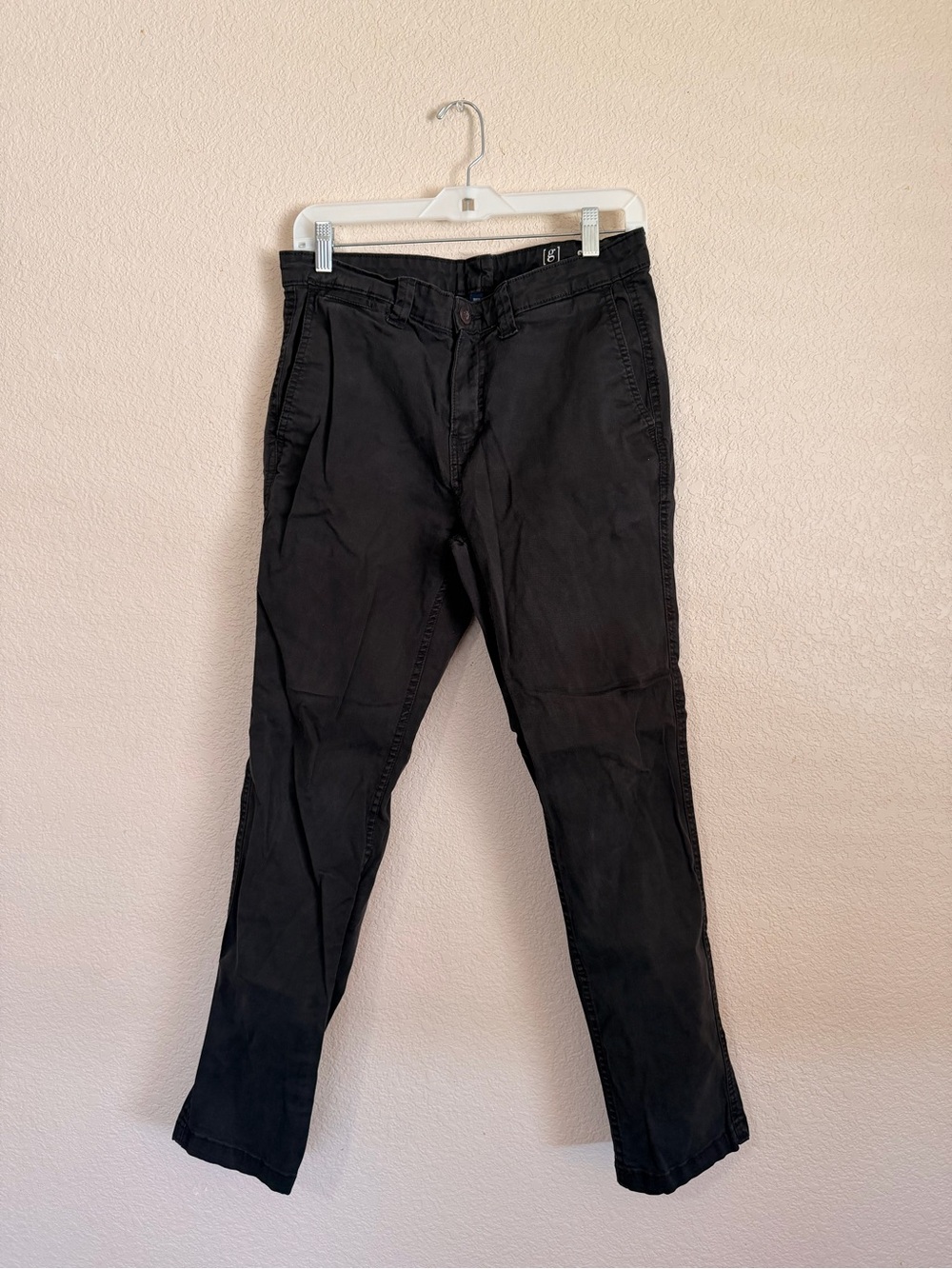 George Men's Black Slim Straight Casual Chino Pants